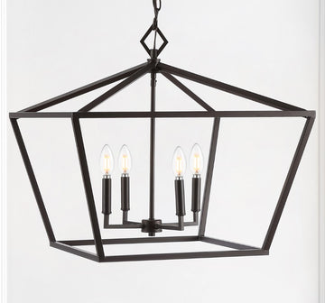 Gatsby 23" Adjustable Iron Rustic Glam LED Pendant - JONATHAN Y